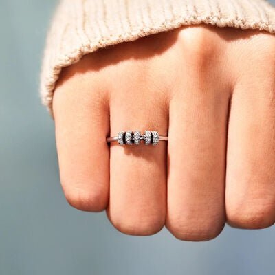 Inlaid Zircon 925 Sterling Silver Ring for Elegant Style