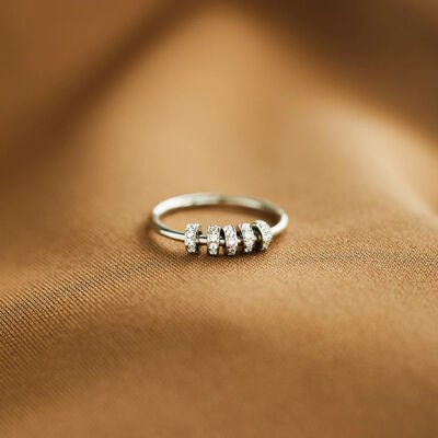 Inlaid Zircon 925 Sterling Silver Ring for Elegant Style