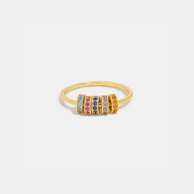 Inlaid Zircon 925 Sterling Silver Ring for Elegant Style