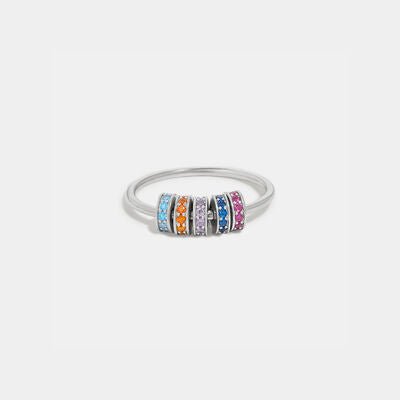 Inlaid Zircon 925 Sterling Silver Ring for Elegant Style