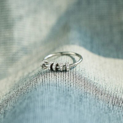 Inlaid Zircon 925 Sterling Silver Ring for Elegant Style