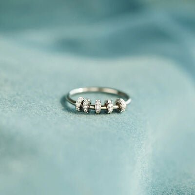 Inlaid Zircon 925 Sterling Silver Ring for Elegant Style