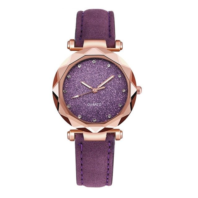 Ladies Fashion Korean Rhinestone Rose Gold Quartz Watch Elegant Womens Wristwatch for Daily Glamour