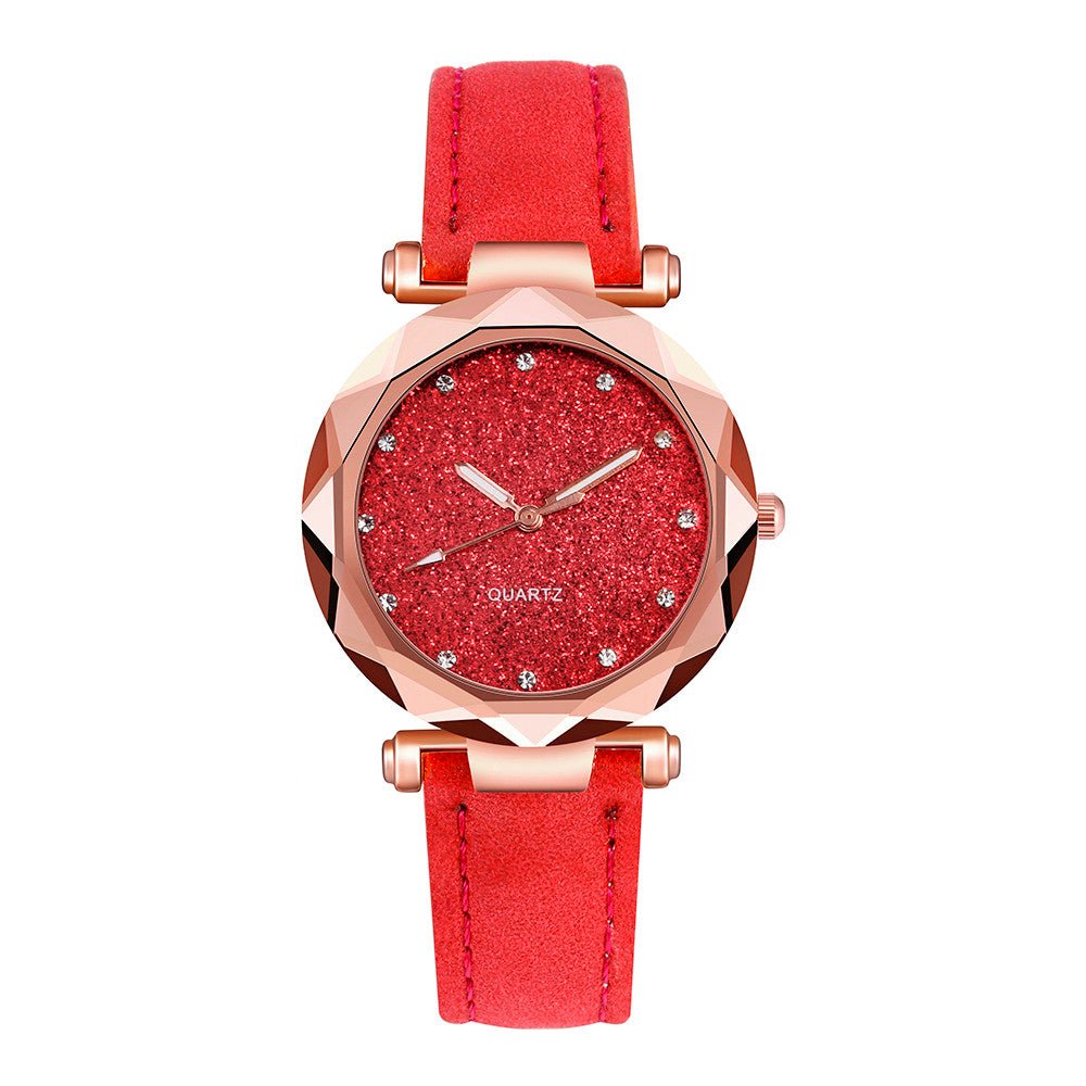 Ladies fashion Korean Rhinestone Rose Gold Quartz Watch