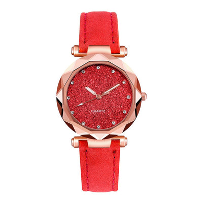 Ladies Fashion Korean Rhinestone Rose Gold Quartz Watch Elegant Womens Wristwatch for Daily Glamour
