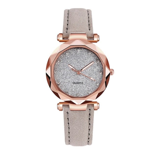 Ladies Fashion Korean Rhinestone Rose Gold Quartz Watch Elegant Womens Wristwatch for Daily Glamour