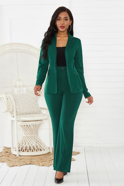 Sleek Blazer and Tailored Trousers Set for Effortless Style
