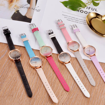 Leather Quartz Women's Watch