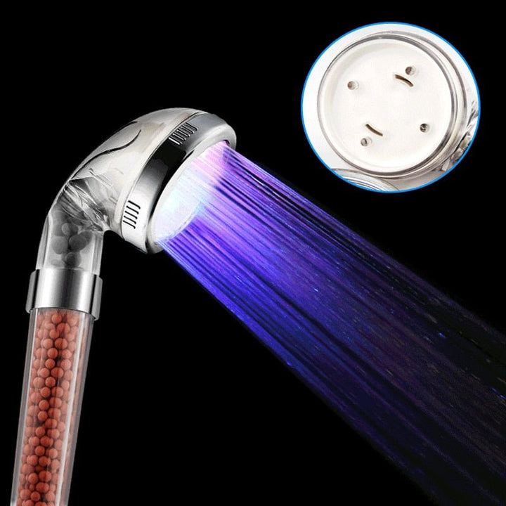 LED Multicolor 7 Colors Rainbow SPA Ionic Filter hand held Shower head