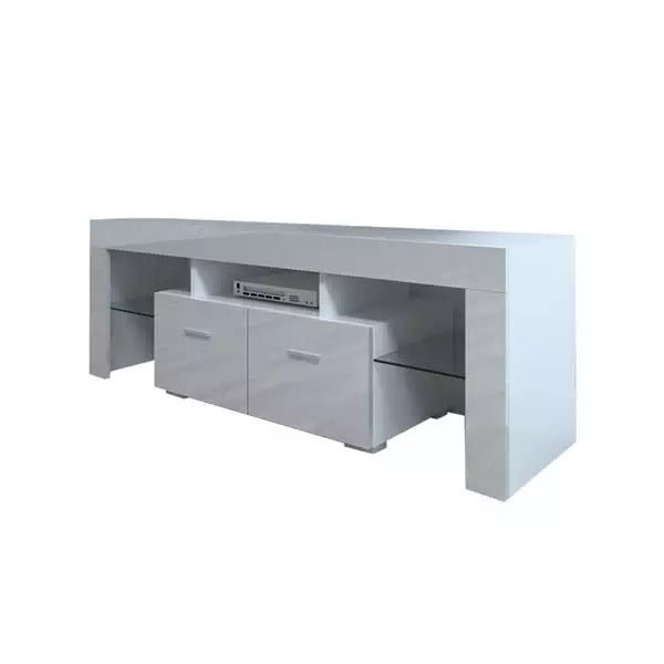 LED TV Cabinet with Two Drawers Home Decor Furniture For Home Decorative White
