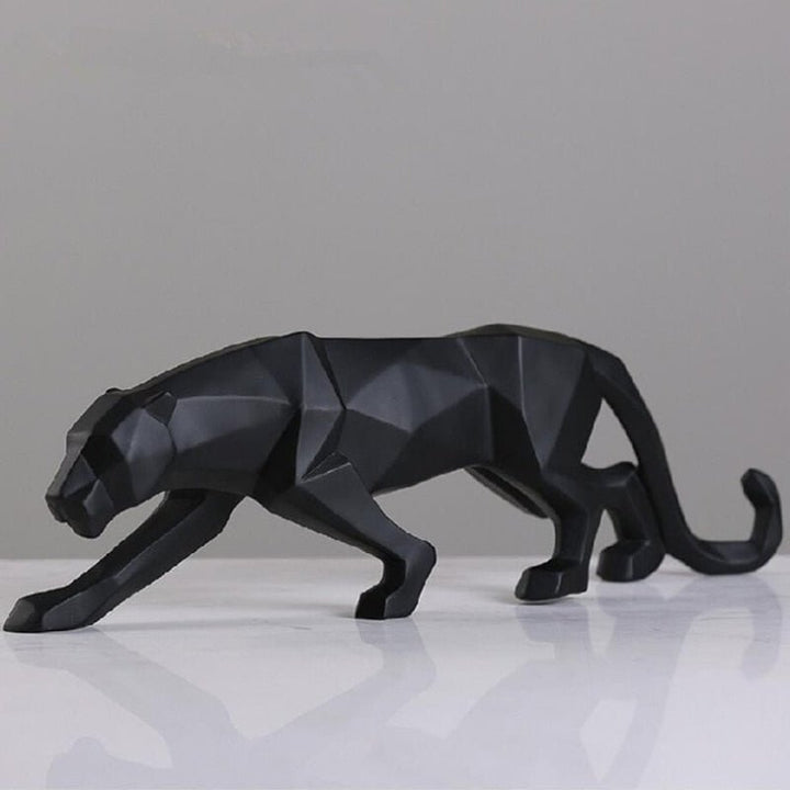 Leopard Statue Figurine Modern Abstract Geometric Style Resin Panther Animal Large Ornament Home Decoration