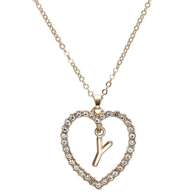Love Heart Necklaces and Pendants Double Rhinestone Choker Necklace for Women Statement Jewelry