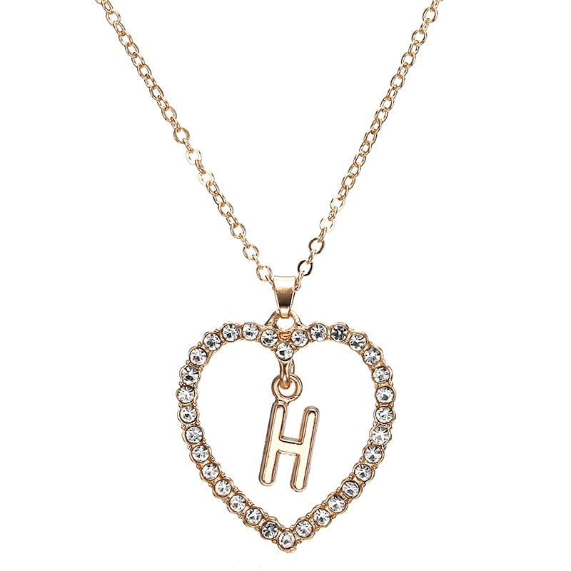 Love Heart Necklaces and Pendants Double Rhinestone Choker Necklace for Women Statement Jewelry
