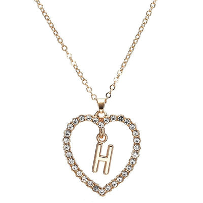 Love Heart Necklaces and Pendants Double Rhinestone Choker Necklace for Women Statement Jewelry