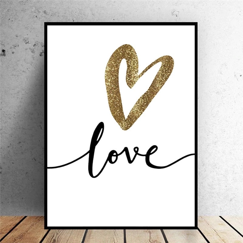 Love Heart Paintings Modern Abstract Picture Prints  Canvas Unframed