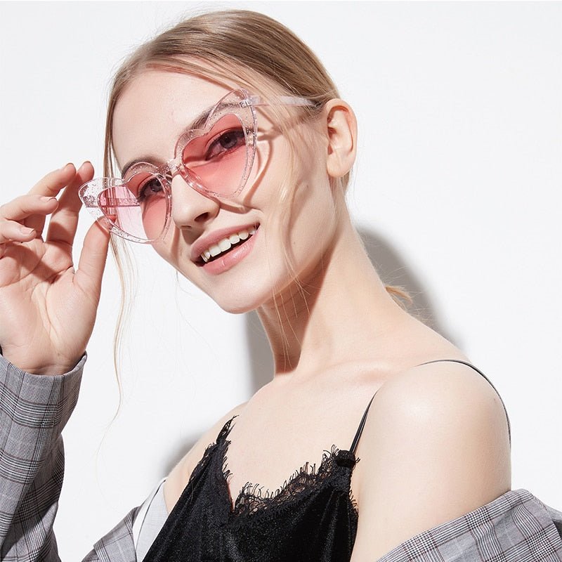 Heart-Shaped Fashion Sunglasses for Women