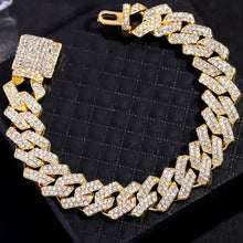 Luxurious Rhinestone Encrusted Cuban Chain Bracelets for Men and Women Durable Statement Jewelry