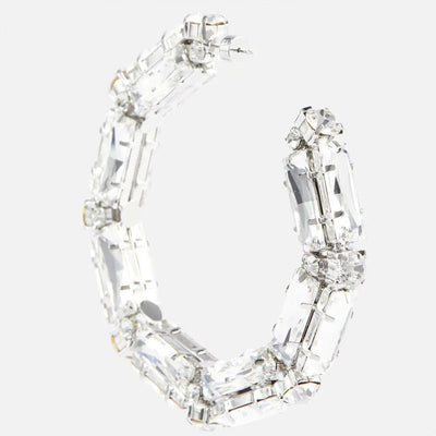 Luxury Crystal Large Geometric Round Hoop Earrings Dinner Jewelry for Women Rhinestone Pendant Ring Circle Earrings Accessories