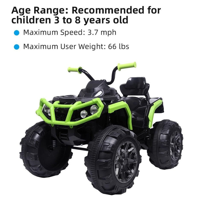 LZ-906 ATV Double Drive Children Car W/ Battery without RC Black & green