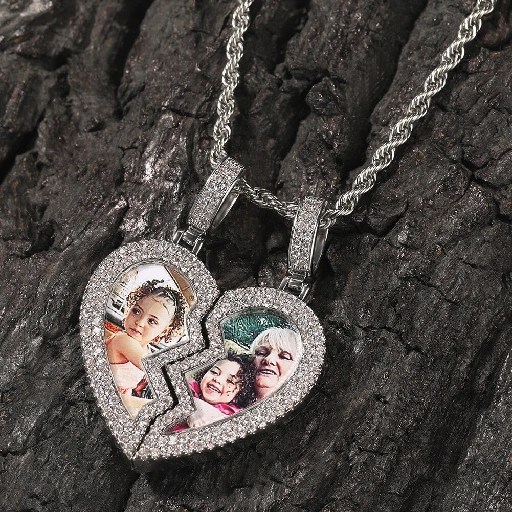 Magnet Broken Heart Pendant Necklace