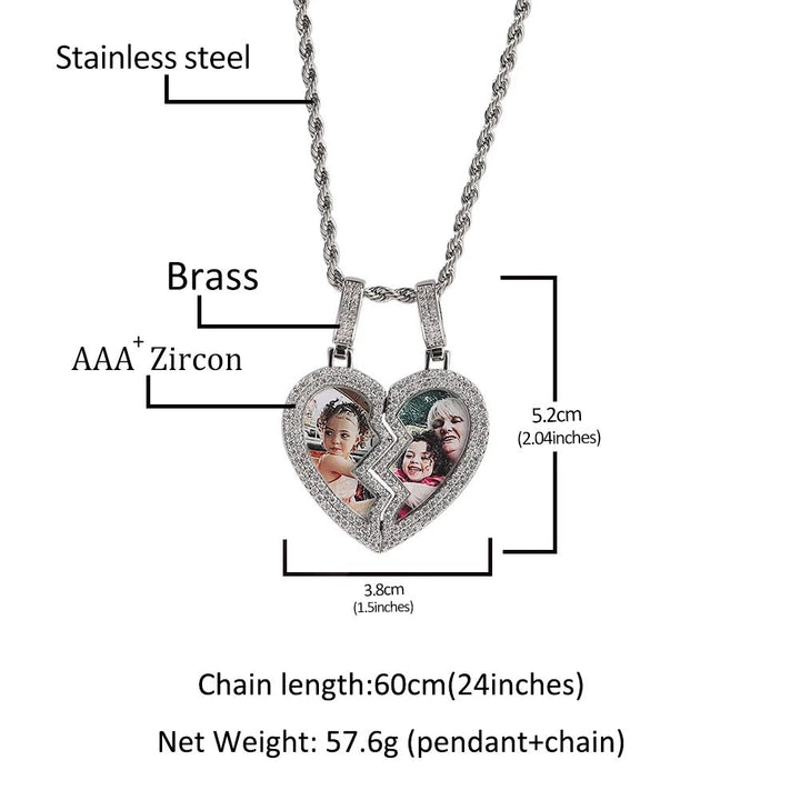 Magnet Broken Heart Pendant Necklace