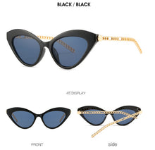 Vibrant Retro Cat Eye Sunglasses with Metal Chain for Men and Women - UV400 Protection