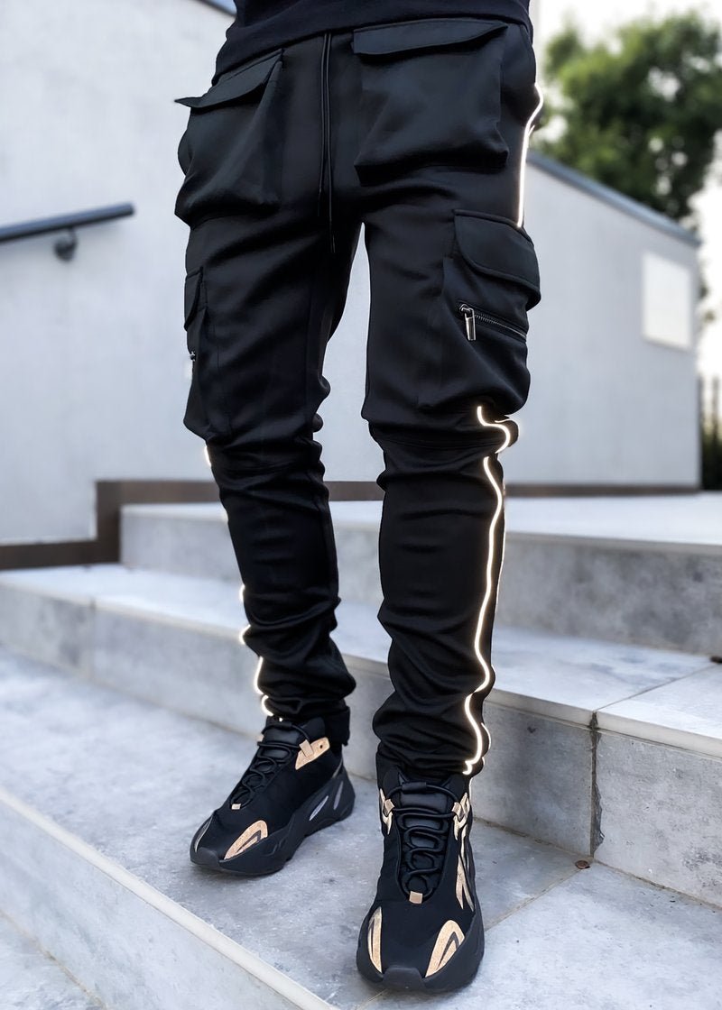 Men's Reflective Training Pants for Relaxed Fit Running Gear