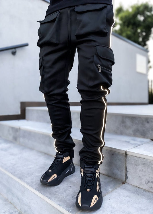 Men's Reflective Training Pants for Relaxed Fit Running Gear