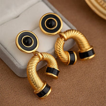 Metal Drop Glaze Retro Style Women's Earrings