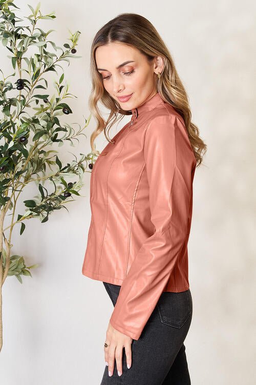 Chic Mock Neck Zip Jacket for Effortless Style and Comfort