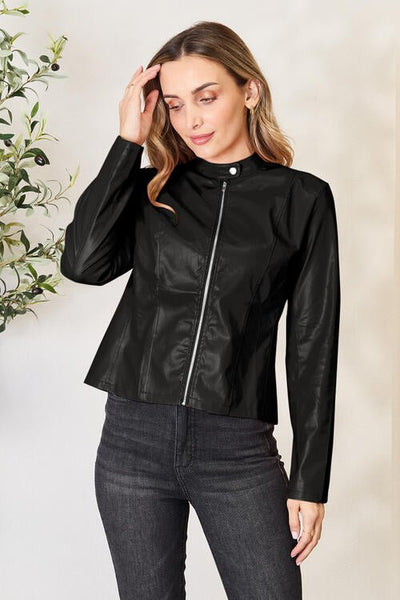 Chic Mock Neck Zip Jacket for Effortless Style and Comfort
