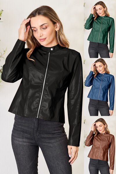 Chic Mock Neck Zip Jacket for Effortless Style and Comfort