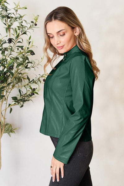 Chic Mock Neck Zip Jacket for Effortless Style and Comfort
