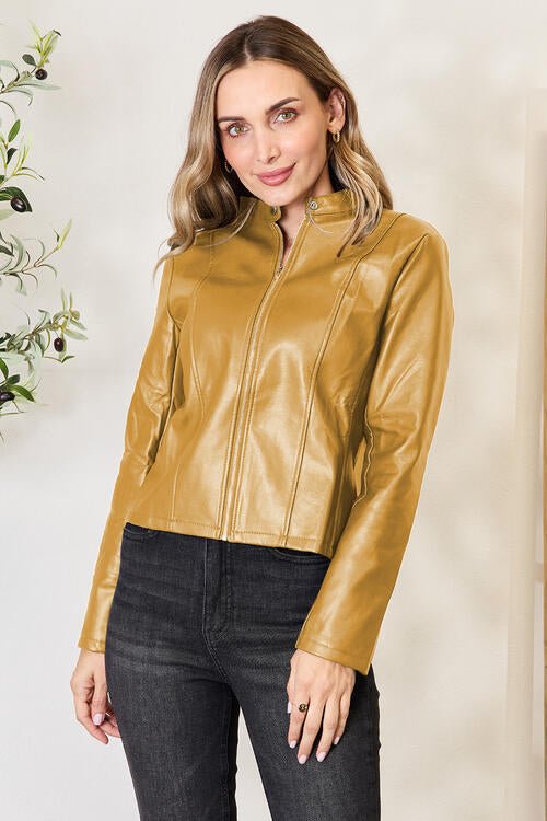 Chic Mock Neck Zip Jacket for Effortless Style and Comfort