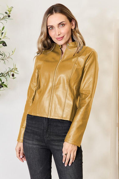 Chic Mock Neck Zip Jacket for Effortless Style and Comfort