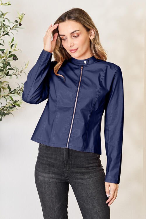 Chic Mock Neck Zip Jacket for Effortless Style and Comfort
