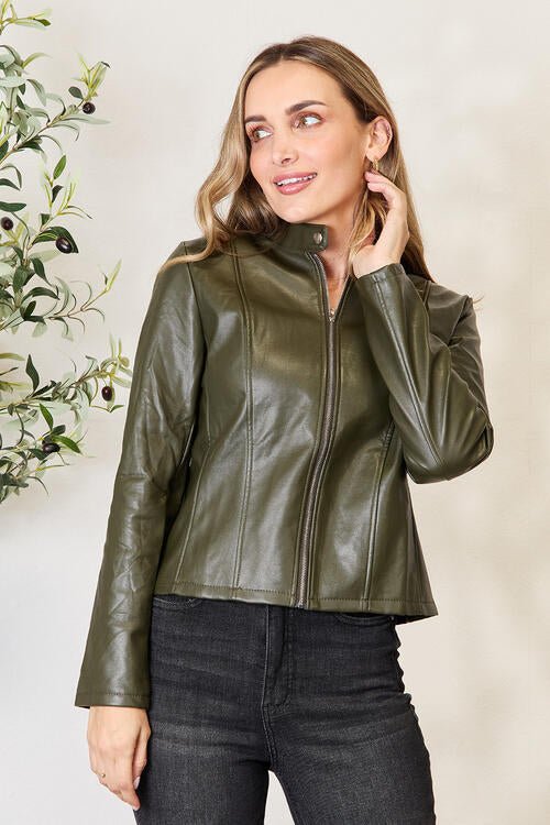 Chic Mock Neck Zip Jacket for Effortless Style and Comfort
