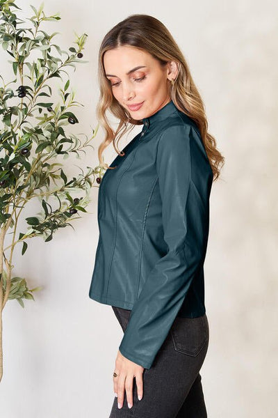 Chic Mock Neck Zip Jacket for Effortless Style and Comfort