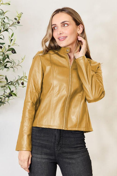 Chic Mock Neck Zip Jacket for Effortless Style and Comfort