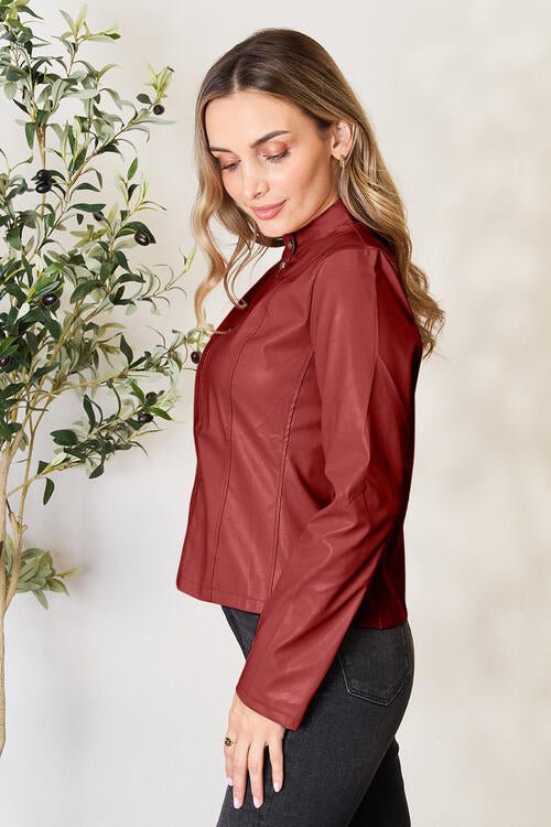 Chic Mock Neck Zip Jacket for Effortless Style and Comfort