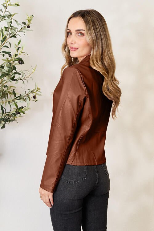 Chic Mock Neck Zip Jacket for Effortless Style and Comfort