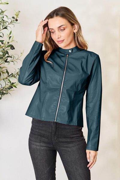 Chic Mock Neck Zip Jacket for Effortless Style and Comfort