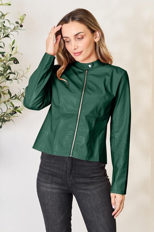Chic Mock Neck Zip Jacket for Effortless Style and Comfort