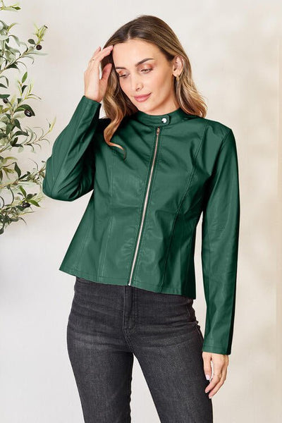 Chic Mock Neck Zip Jacket for Effortless Style and Comfort
