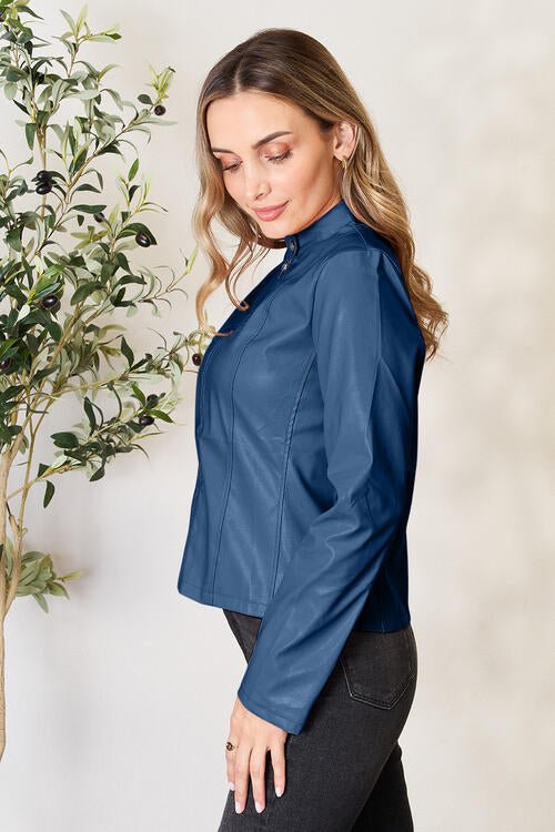 Chic Mock Neck Zip Jacket for Effortless Style and Comfort