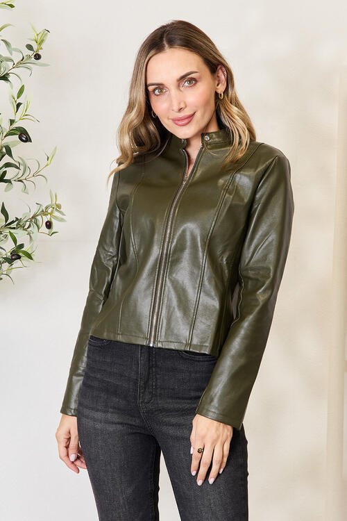 Chic Mock Neck Zip Jacket for Effortless Style and Comfort