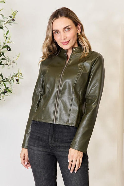 Chic Mock Neck Zip Jacket for Effortless Style and Comfort