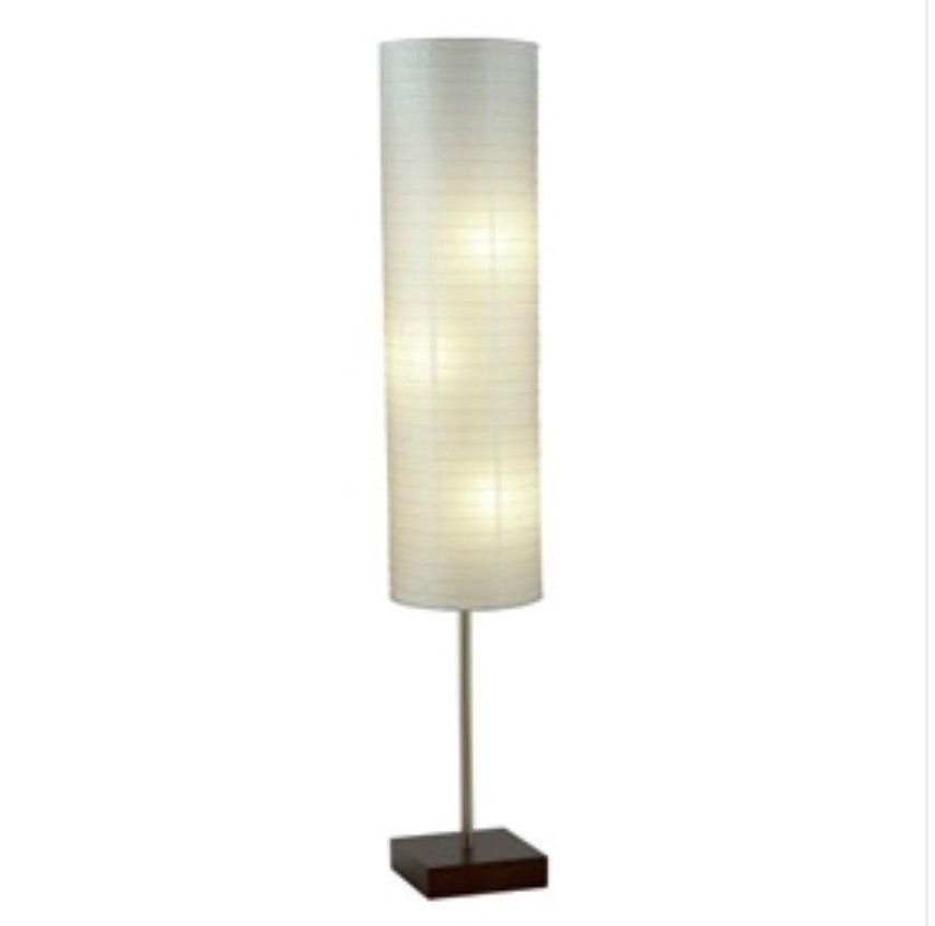 Modern Asian Style Floor Lamp with White Rice Paper Shade