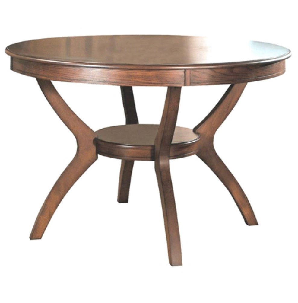 Modern Classic 48-inch Round Dining Table in Medium Walnut Wood Finish