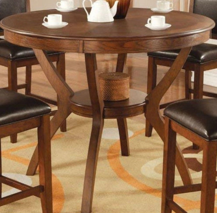 Modern Classic 48-inch Round Dining Table in Medium Walnut Wood Finish